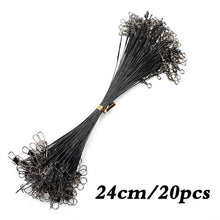 Load image into Gallery viewer, 20PCS Anti Bite Steel Fishing Line Steel Wire Leader With Swivel Fishing Accessory Lead Core Leash Fishing Wire 15CM-50CM