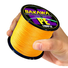 Load image into Gallery viewer, BAKAWA 4 Braided Fishing Line Length:300m/330yds Diameter:0.2mm-0.42mm,size:10-85lb Japan PE braided line Floating Line
