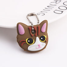Load image into Gallery viewer, Cute Cartoon Keychain Silicone Cat Dog Protective Key Case Cover for Key Control Dust Cap Holder Gift Women Key Chain