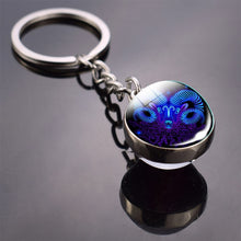 Load image into Gallery viewer, 12 Constellation Keychain Fashion Double Side Cabochon Glass Ball Keychain Zodiac Signs Jewelry For Men For Women Birthday Gift
