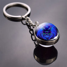 Load image into Gallery viewer, 12 Constellation Keychain Fashion Double Side Cabochon Glass Ball Keychain Zodiac Signs Jewelry For Men For Women Birthday Gift
