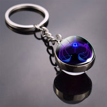 Load image into Gallery viewer, 12 Constellation Keychain Fashion Double Side Cabochon Glass Ball Keychain Zodiac Signs Jewelry For Men For Women Birthday Gift
