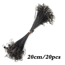 Load image into Gallery viewer, 20PCS Anti Bite Steel Fishing Line Steel Wire Leader With Swivel Fishing Accessory Lead Core Leash Fishing Wire 15CM-50CM
