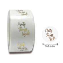 Load image into Gallery viewer, 50-500pcs Labels 1inch Clear Gold Foil Thank You Stickers For Wedding Pretty Gift Cards Envelope Sealing Label Stickers
