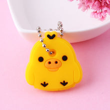 Load image into Gallery viewer, Cute Cartoon Keychain Silicone Cat Dog Protective Key Case Cover for Key Control Dust Cap Holder Gift Women Key Chain
