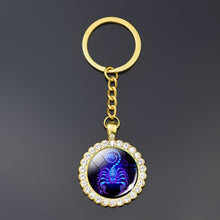 Load image into Gallery viewer, 12 Constellation Keychain Fashion Double Side Cabochon Glass Ball Keychain Zodiac Signs Jewelry For Men For Women Birthday Gift
