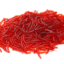 Load image into Gallery viewer, 20PCS-100pcs Lifelike Red Worm Soft Lure Earthworm ice Winter Fishing Silicone Artificial Bait Fishy Shrimp Additive Bass Carp
