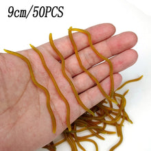 Load image into Gallery viewer, 20PCS-100pcs Lifelike Red Worm Soft Lure Earthworm ice Winter Fishing Silicone Artificial Bait Fishy Shrimp Additive Bass Carp
