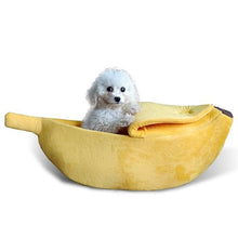 Load image into Gallery viewer, Banana Cat Bed House Cozy Cute Banana Puppy Cushion Kennel Warm Portable Pet Basket Supplies Mat Beds for Cats &amp; Kittens
